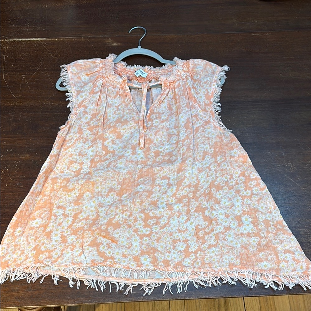 True Craft Orange Floral Sleeveless Top